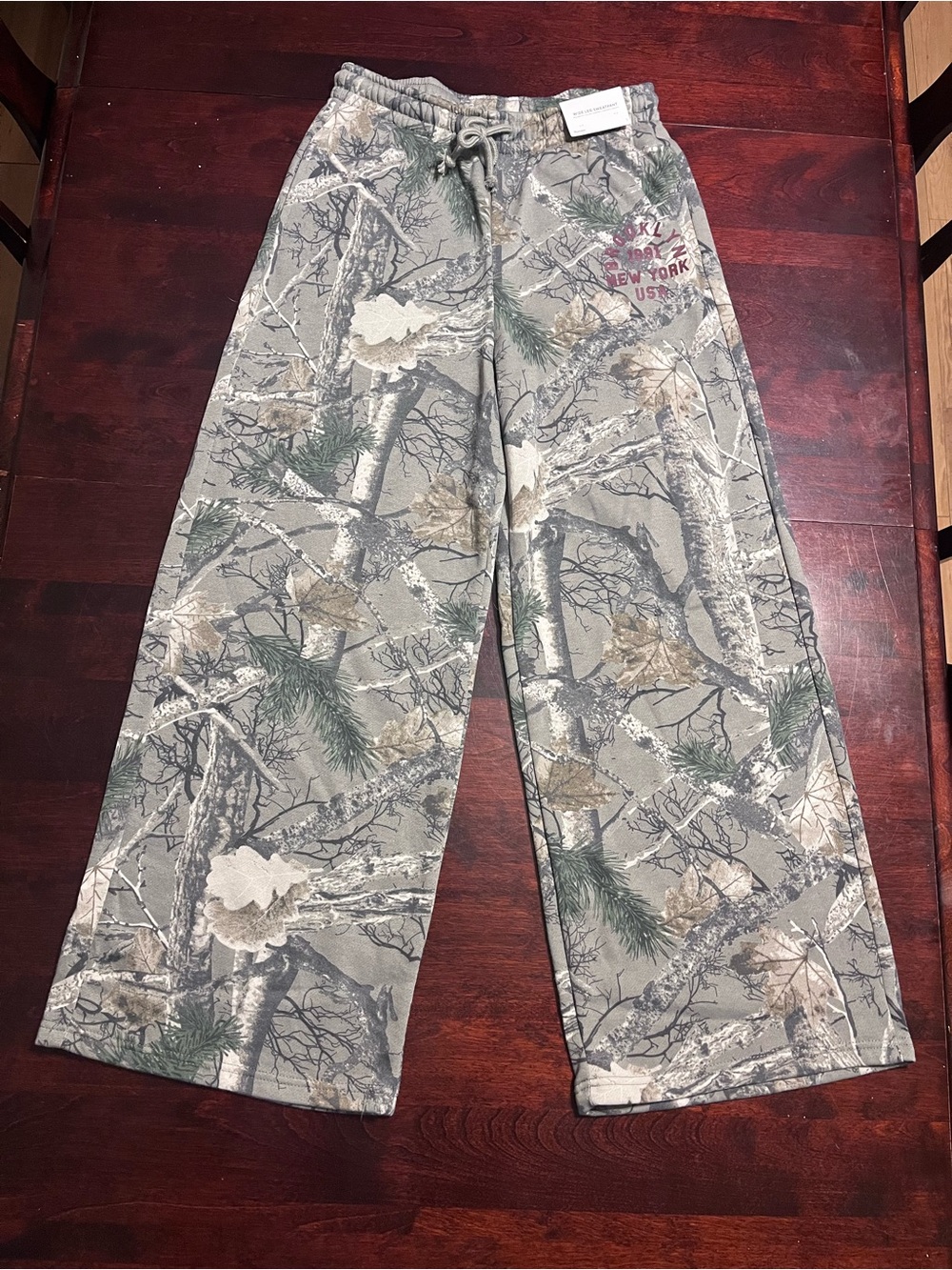 Bluenotes Camouflage Wide-Leg Sweatpant - Gray/Green/Brown